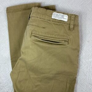 RVCA Flat‎ Front Chino Pants Womens 28 Low Rise Tan Khaki Tapered